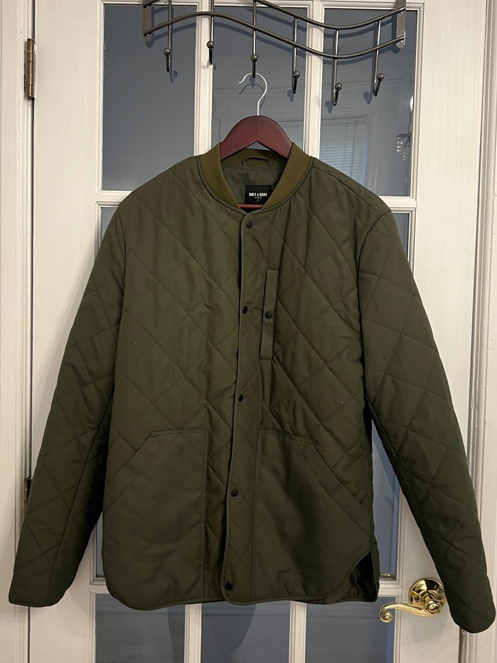 ONLY & SONS Men’s Olive Green Jeremy Quilted Jacket Size L